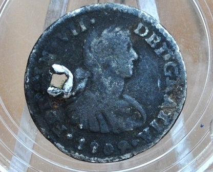 1809 Spanish 1/2 Real - Great Detail, Scarce Type - Spanish Silver Colonial Era Coin - Ferdinand VII - 1809 One Half Real Silver