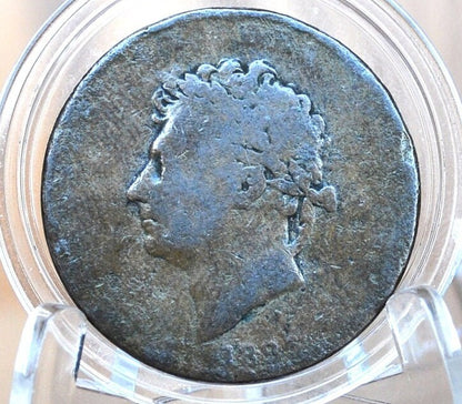 Very Rare 1825 Great Britain Half Penny - AG - UK Halfpenny 1825 - King George III - British 1/2 Penny 1825