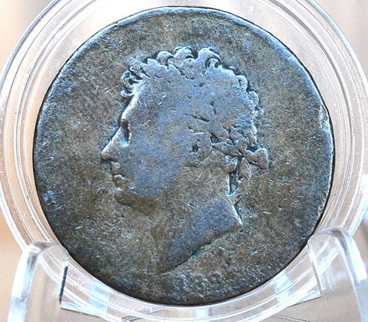 Very Rare 1825 Great Britain Half Penny - AG - UK Halfpenny 1825 - King George III - British 1/2 Penny 1825