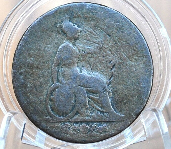 Very Rare 1825 Great Britain Half Penny - AG - UK Halfpenny 1825 - King George III - British 1/2 Penny 1825