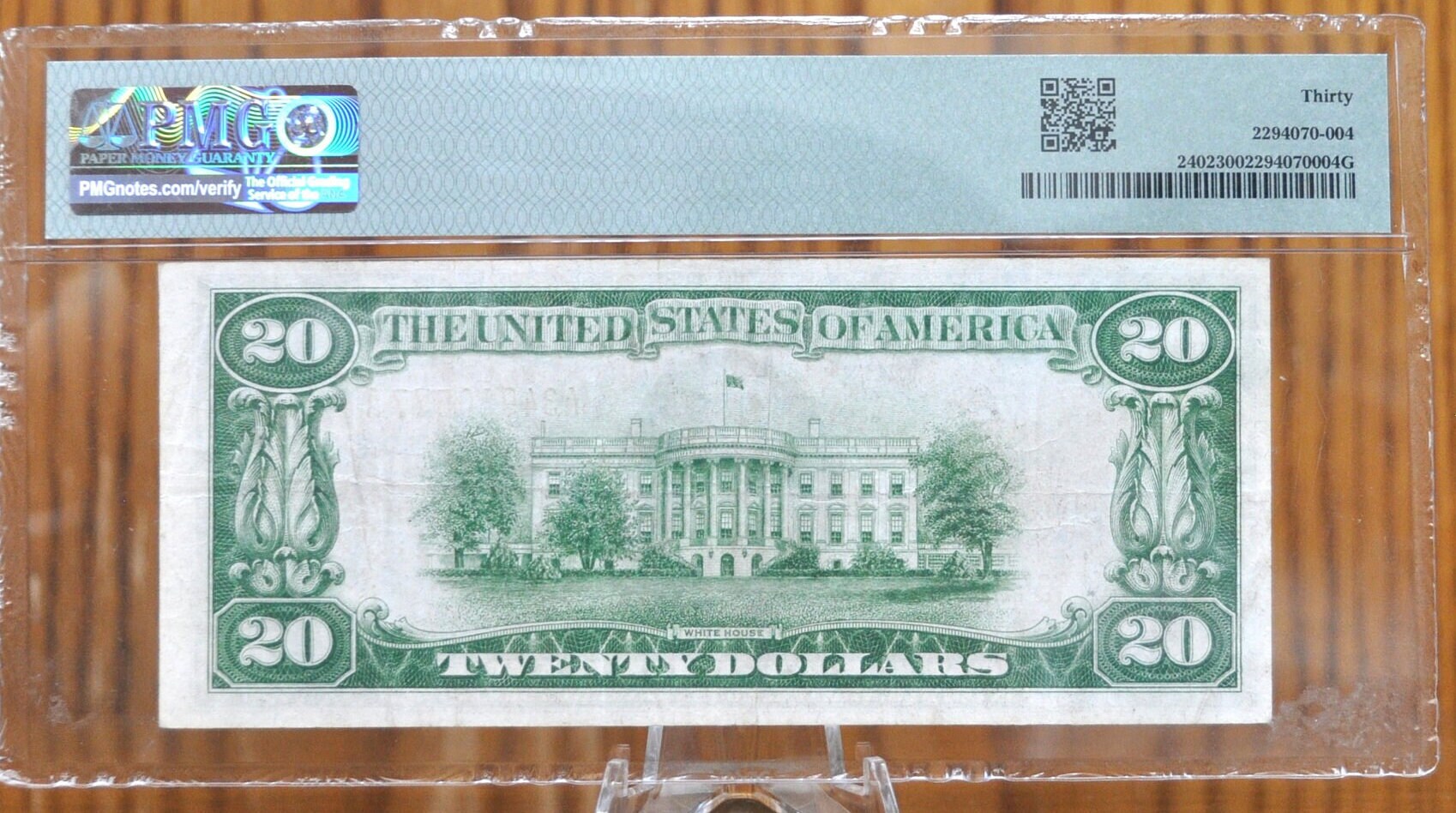 1928 20 Dollar Gold Certificate Fr#2402 - VF30 PMG - Great Note, 1928 Twenty Dollar Gold Certificate Fr Number 2402 AA Block PMG Graded