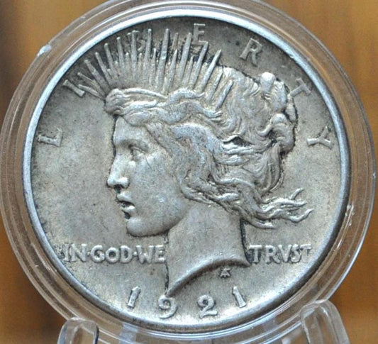 1921 Peace Silver Dollar - Choice AU (About Uncirculated) Grade / Condition 1921 High Relief Peace Dollar Silver - Very High Grade, Rare