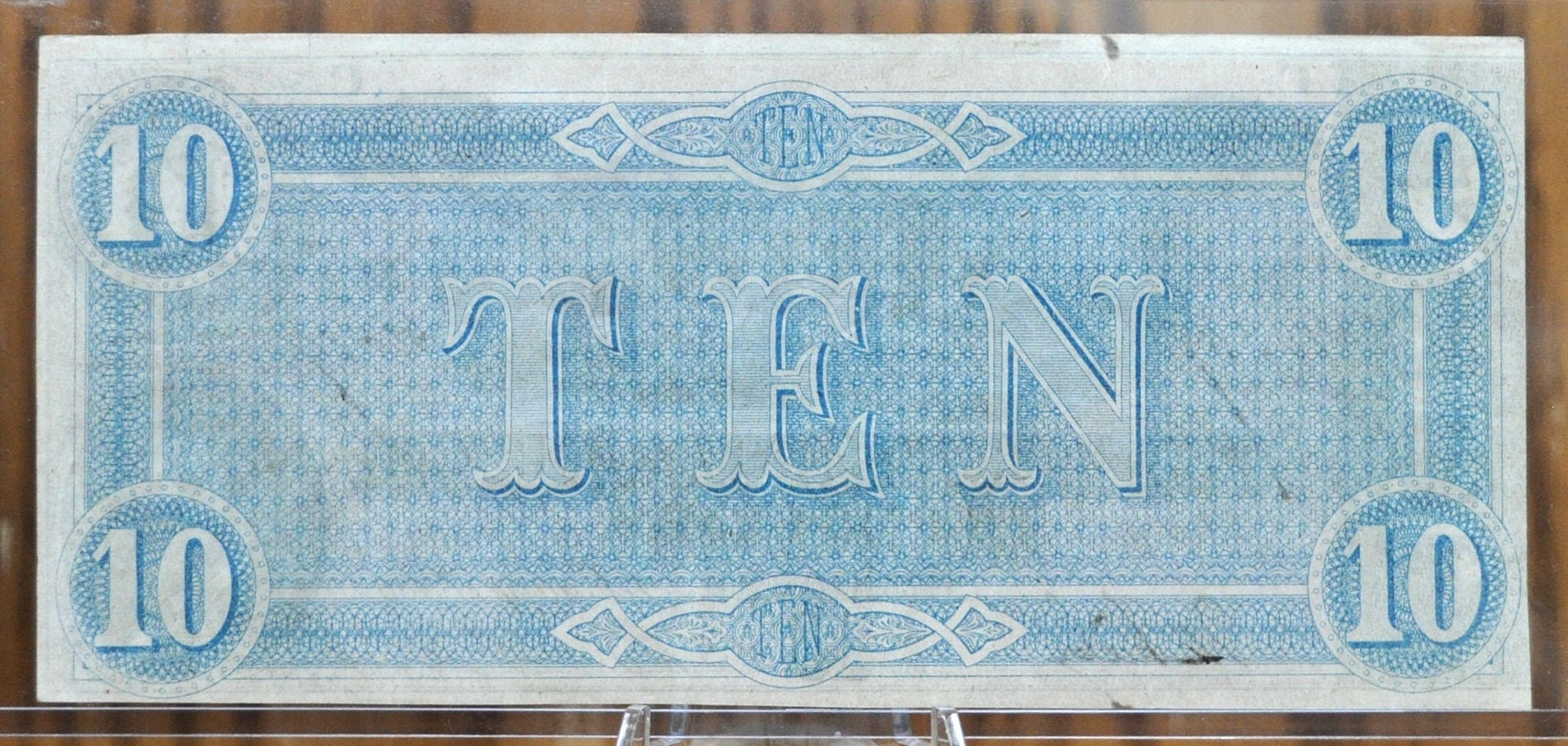 1864 Confederate States of America Ten Dollar Bill - Civil War Issue Banknote - Confederate 10 Dollar Bill - Richmond VA, T-68 / CS-68