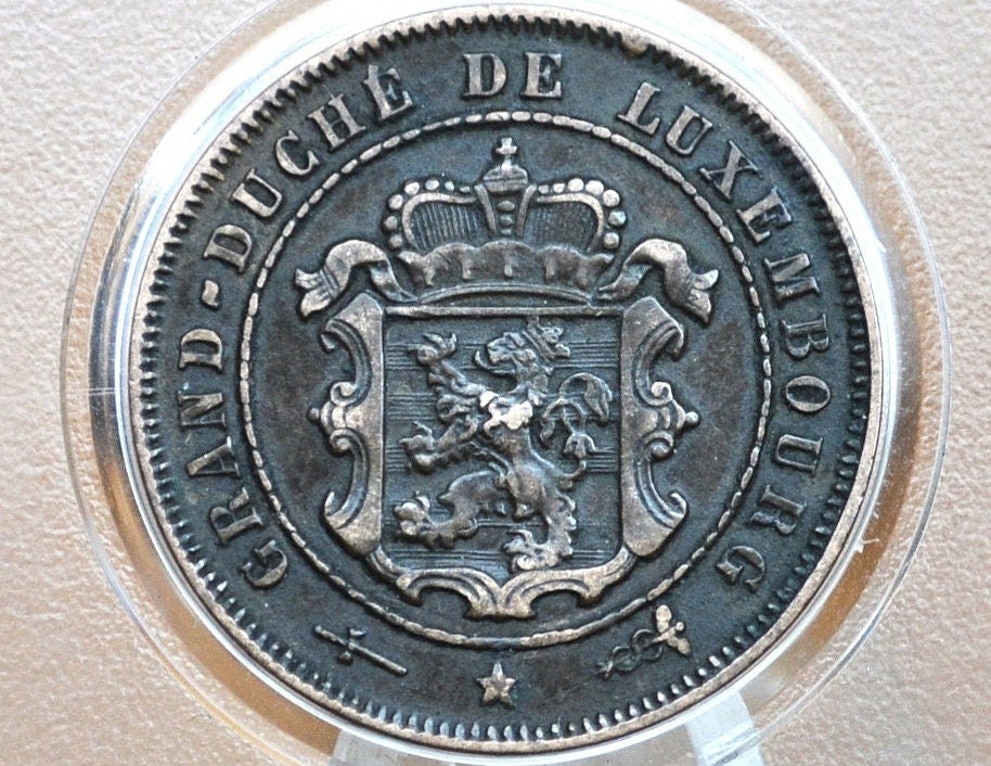 1901 Luxembourg 2 1/2 Centimes - Barth Reverse - XF Condition - Luxembourg 2 1/2 Cents 1901 - Adolphe Grand Duke - Grand Duchy of Luxembourg