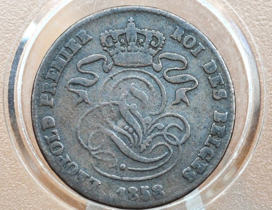 1858 Belgian 2 Centimes - XF - Leopold I - 1858 Belgium 2 Cents, Incredible Coin for a collection