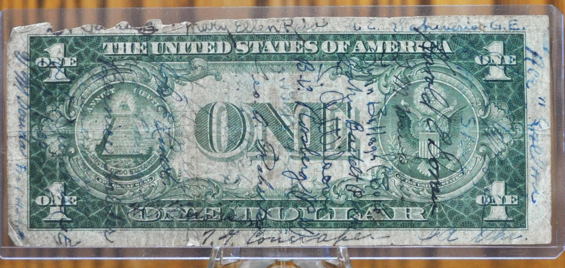 1942 Short Snorter Signed 1935-A Silver Certificate Note - 5.23.42, Covered with Military Signatures - WW2 Short Snorter Silver Certificate