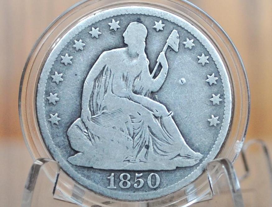 1850-O Seated Liberty Half Dollar - VG Grade / Condition, Nice Coin - 1850O Liberty Seated Silver Half Dollar - Authentic