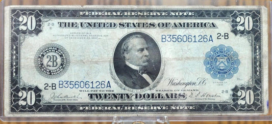 1914 20 Dollar Federal Reserve Note Large Size Fr#970 - VF (Very Fine) - New York 1914 Twenty Dollar Bill 1914 Fr970 / Fr.970