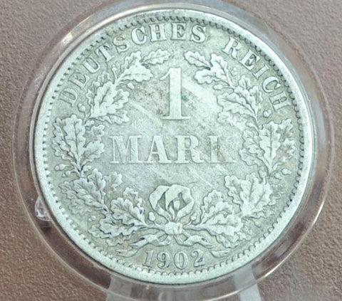 1902 German 1 Mark, A Mint Mark - XF, Great Details - German Empire Silver One Mark 1910, Berlin Mint Silver Mark 1902