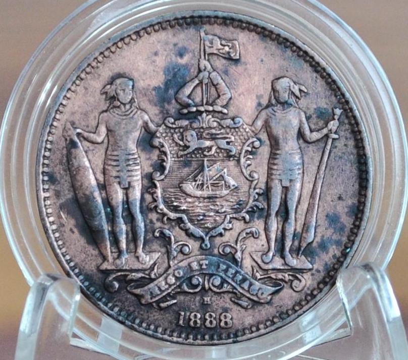 Rare 1888 North Borneo One Cent - XF - British North Borneo 1888 1 Cent - British North Boreno Co Coin 1888 1 Penny