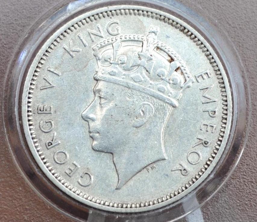 1937 Southern Rhodesia 1 Shillings - AU, Lustrous Coin - Rare - Rhodesia Silver One Shilling Coin 1937 UK Issue