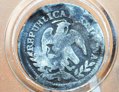 1858 Mexico Silver Half Real - Great Details - Mexican Republic 1/2 Real Silver -