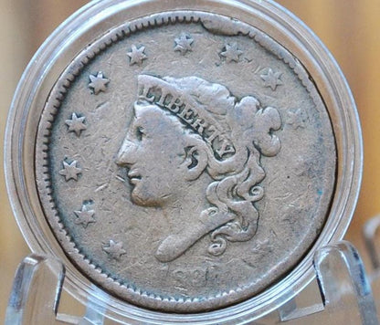 1836 Matron Head Large Cent - G (Good) Grade / Condition - 1836 Liberty Head Cent - 1836 One Cent - Modified Matron Head 1835 to 1839