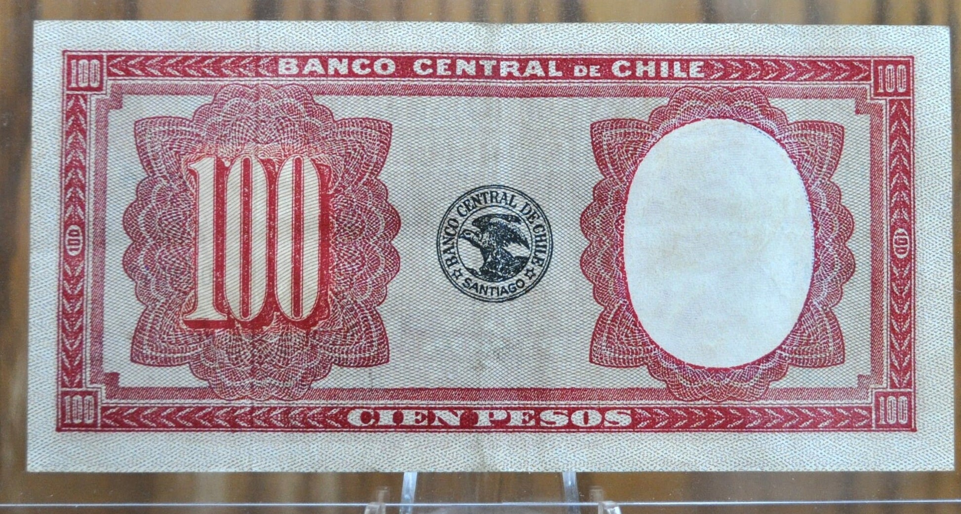 1947-48 N.D. Central Bank of Chile 100 Pesos - 10 Condores Banknote - Small Center Seal Issue - One Hundred Pesos Chile Note 1947 - P#113