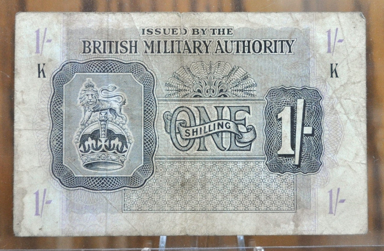 1943 British Military Authority 1 Shilling Banknote - WWII Military Issued Note - 1943 One Shilling British Military Note - Pick #M2