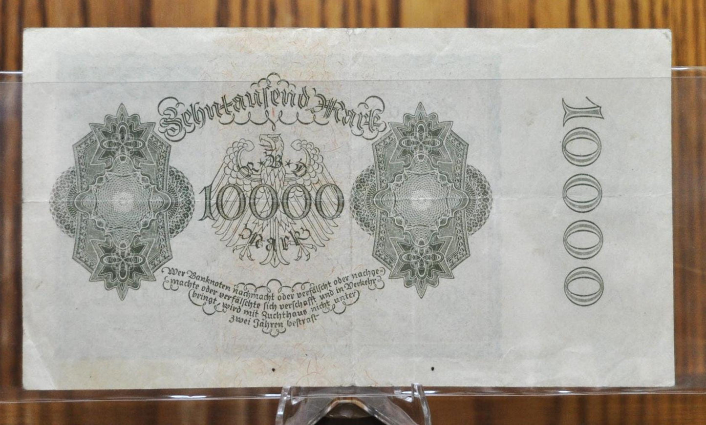 1922 10,000 Mark German Paper Note- Reichsbanknote- First Issue, Vampire Note- Varied Issues and Types- 1922 Ten Thousand Mark Note- P#70-72