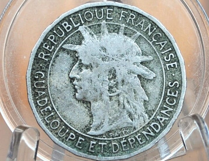 RARE 1903 1 Franc, Guadeloupe - Great Condition - Low Mintage - French Dependency -