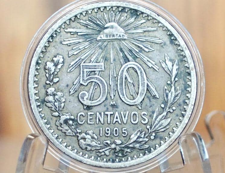 Silver 1905 Mexican 50 Centavos - Great Details - Silver Mexico Coins 1905 -