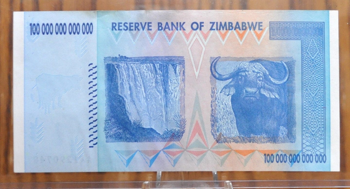 2008 Zimbabwe 100 Trillion Dollar Banknote - Hyperinflation Note, High Denomination - 2008 Zimbabwe One Hundred Trillion Dollar Note - P#91