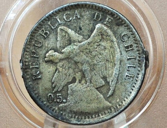 RARE 1904 Silver Chile Diez Centavos - Rare Silver Coin - Old Peso Coin - Republic of Chile -