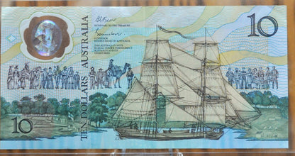 1988 Australia 10 Dollar Banknote - Bicentennial Commemorative Issue - N.D., Prefix AB - 1988 Australia Ten Dollars Note- P#49b