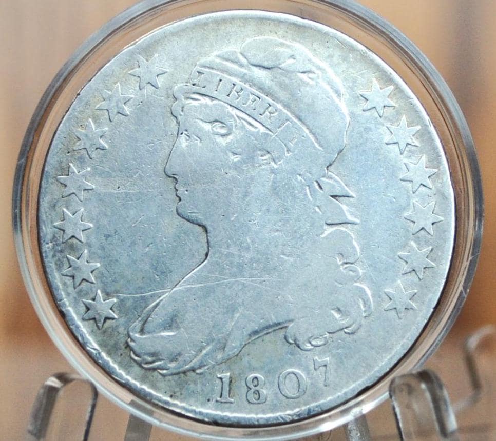 1807 Capped Bust Half Dollar - VG Details, Cleaned; Affordable Price - 1807 Half Dollar US Half Dollar 1807, Rare Early Half, Low Mintage