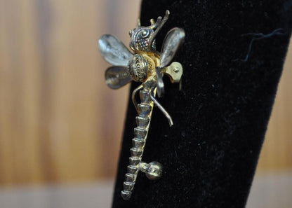 Beautiful Vintage Sterling Silver Dragonfly Pin! - Vintage Dragonfly Brooch - Lovely Piece, Silver Dragonfly Jewelry