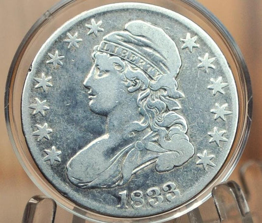 1833 Capped Bust Half Dollar - Fine+, Cleaned - 1833 Half Dollar US Half Dollar 1833 Silver Half Dollar