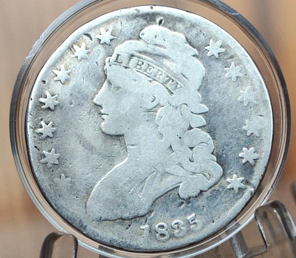 1835 Capped Bust Half Dollar - VG, Cleaned - 1835 Half Dollar US Half Dollar 1835 Silver Half Dollar