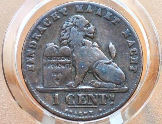 1894 Belgian 1 Cent - Great Details - Leopold II - 1894 Belgium Penny, Incredible Coin for a collection, Jewelry -