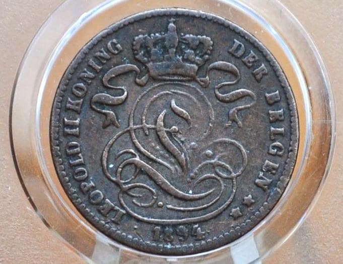 1894 Belgian 1 Cent - Great Details - Leopold II - 1894 Belgium Penny, Incredible Coin for a collection, Jewelry -