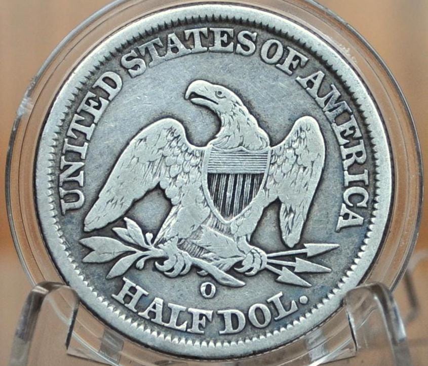 1847-O Seated Liberty Half Dollar - Very Fine Grade / Condition, Nice Coin - 1847O Liberty Seated Silver Half Dollar - Authentic