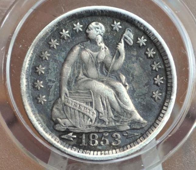 1853 Half Dime - XF - 1853 Seated Liberty Half Dime - Early American Coin - 1853 Silver Half Dime Liberty Seated