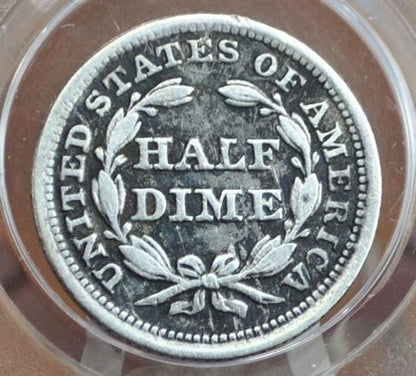 1853 Half Dime - XF - 1853 Seated Liberty Half Dime - Early American Coin - 1853 Silver Half Dime Liberty Seated