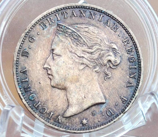 1877 States of Jersey 1⁄24 Shilling - Uncirculated Details - UK One Twenty-Fourth Shilling 1877 - Queen Victoria Jersey Coin 1877, Rare