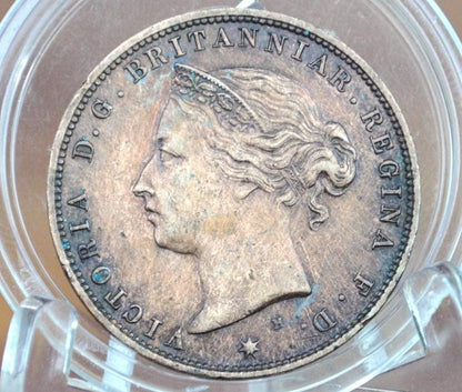 1877 States of Jersey 1⁄24 Shilling - Uncirculated Details - UK One Twenty-Fourth Shilling 1877 - Queen Victoria Jersey Coin 1877, Rare