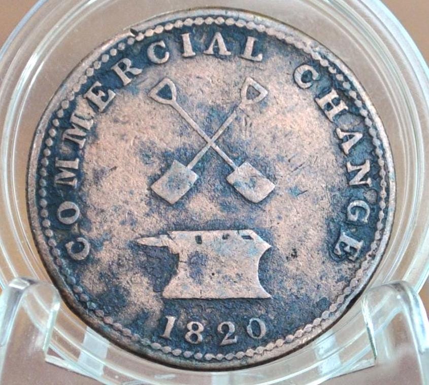 1820 Upper Canada 1/2 Penny Token Commercial Change Halfpenny Token 1820 - Great Detail, 1820 Halfpenny Token Canadian