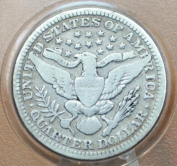 1904 Barber Silver Quarter - VG+, Great Coin - Philadelphia Mint - 1904P Barber Quarter - 1904-P Quarter