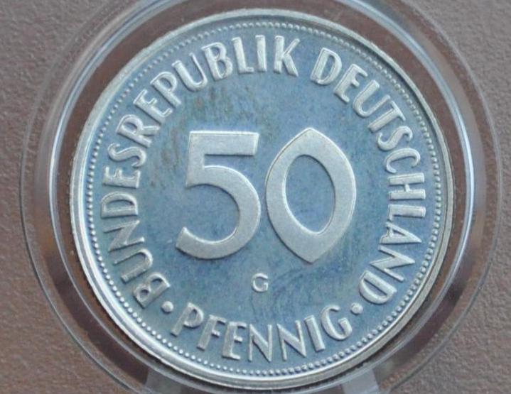 VERY RARE 1950 German 50 Pfennig Proof - Only 1,800 Minted - Rare German Proof - 1950 50 Pfennig G -