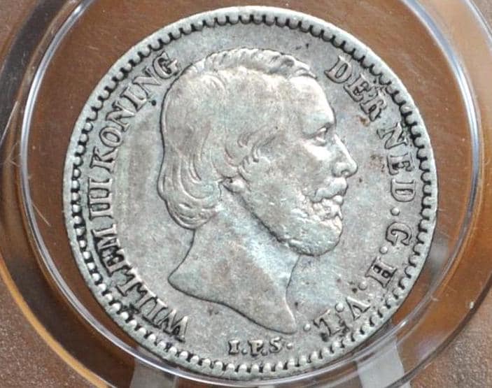 Rare 1869 Silver Netherlands 10 Cent Coin - VF/XF Grade / Condition - King William III -