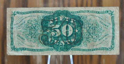 1863 US Fractional Currency 50 Cent Note - Third Issue - Design "a" only on obverse - 1863 Fifty Cent Fractional Bank Note - Fr#1342