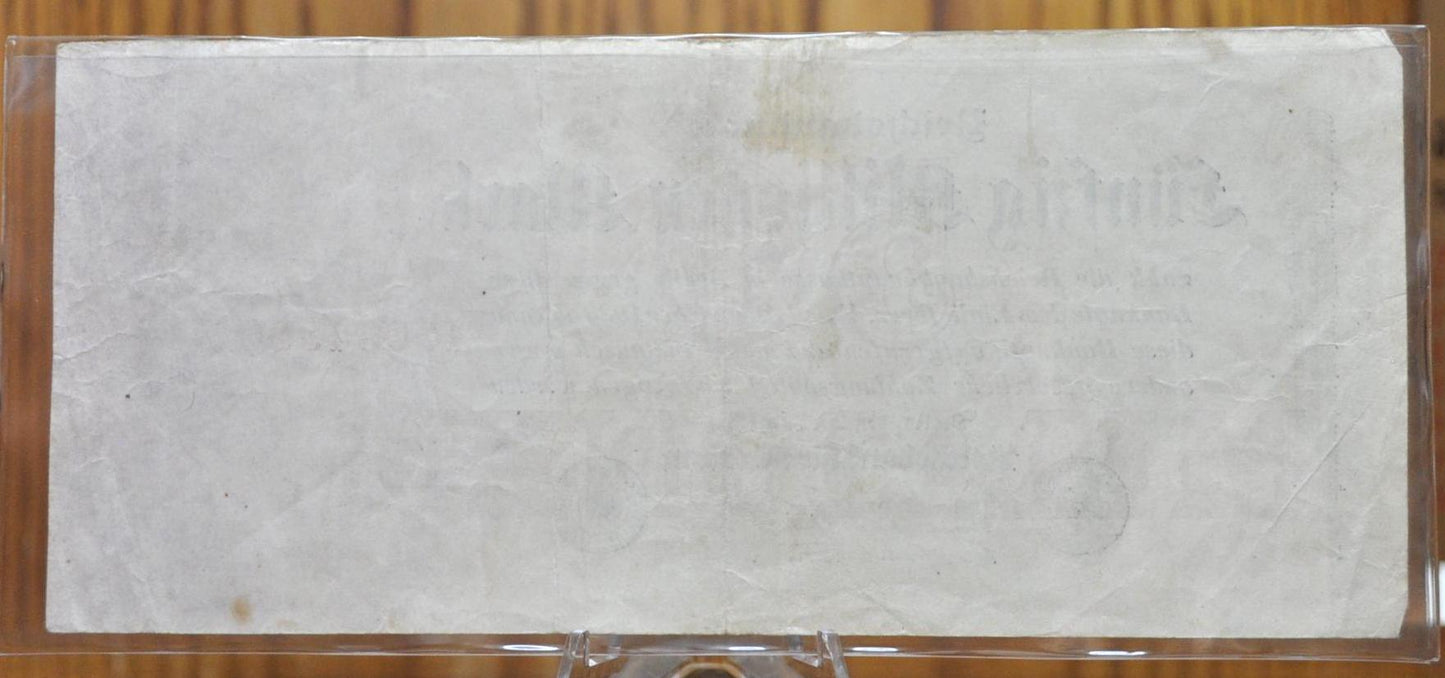 1923 50 Million Mark German Paper Reichsbanknote - Great Condition - WWI era note - Fifty Million Mark Note 1923