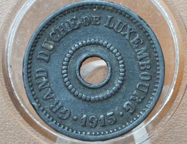 Rare 1915 Luxembourg 5 Centimes - Low Mintage, Low Mintage Years - XF Condition - Grand Duchy of Luxembourg -