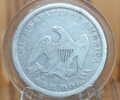 1843 Seated Liberty Dollar - VG, Nice Coin - 1843 Liberty Seated Silver Dollar - Authentic - Scarce Coin Type, Rare, 1843 Dollar 1843