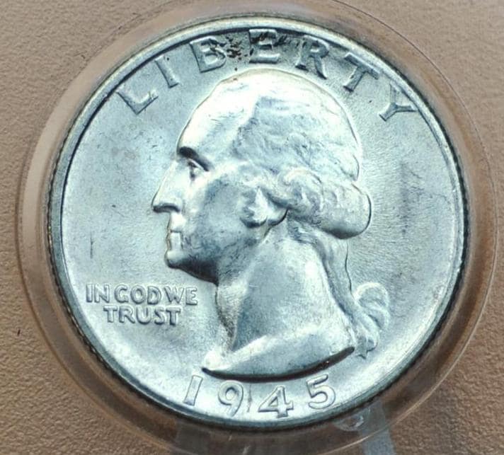 1945-S Washington Silver Quarter - F-AU (Fine to About Uncirculated) Grade / Condition - San Francisco Mint - 1945 S Silver Quarter 1945 S