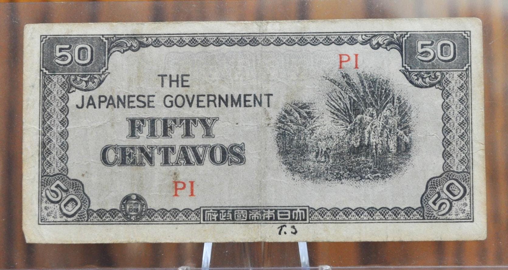 1942 Philippines Japanese 50 Centavos Note - WWII Occupied Philippines, Fractional Note - 1942 Philippines Fifty Centavos Bank Note, P#105a