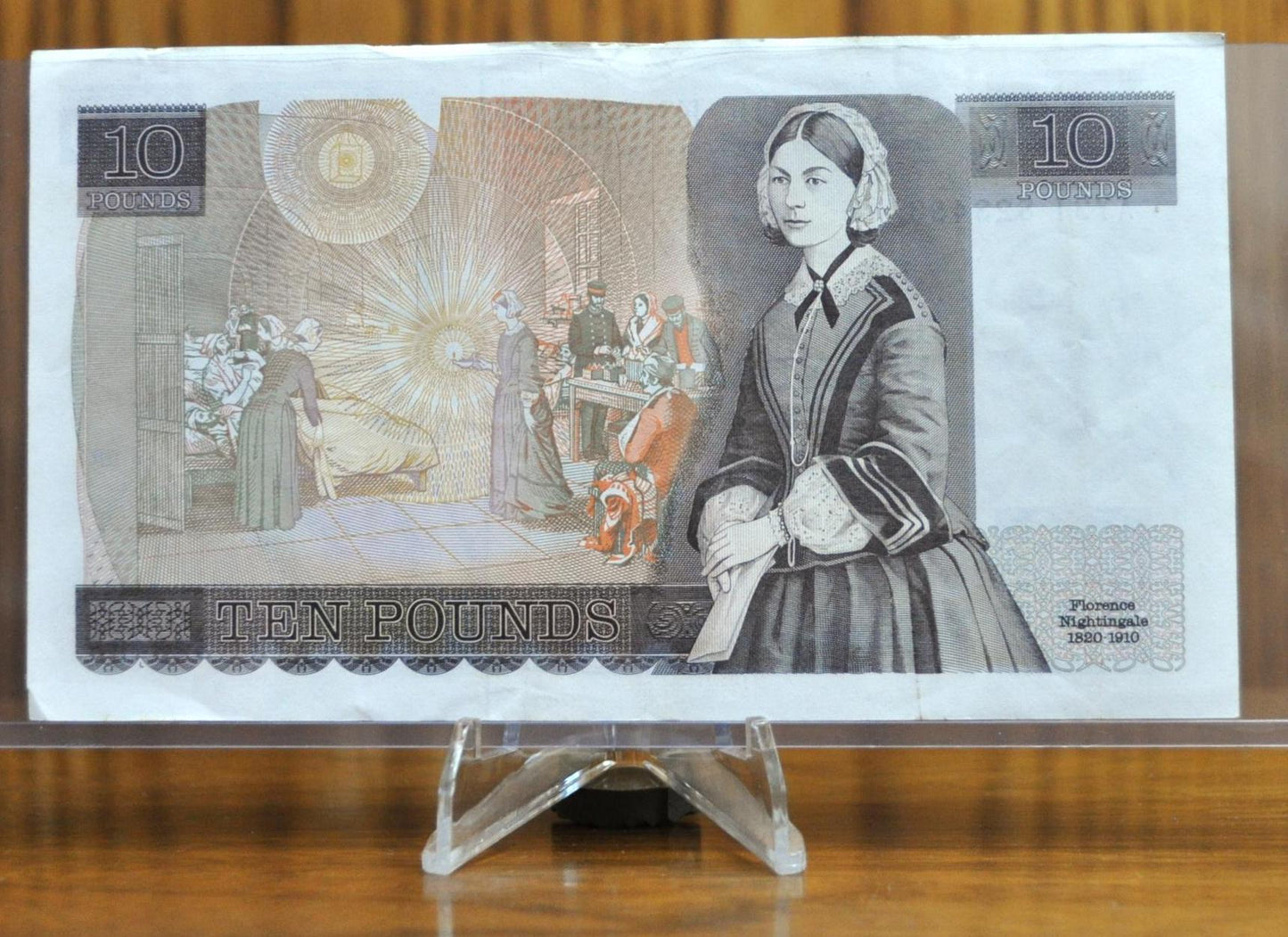 1984-86 Bank of England 10 Pound Note - D.H. Somerset Signature - Florence Nightingale Issue- With "L" - 1984 English Ten Pound Note- P#379c