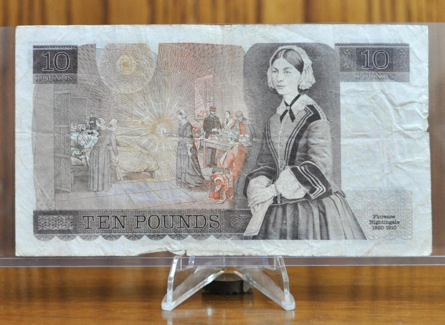 1980-84 Bank of England 10 Pound Note - D. H. F. Somerset - Florence Nightingale Issue- Without "L" - 1980 English Ten Pound Note- P#379b