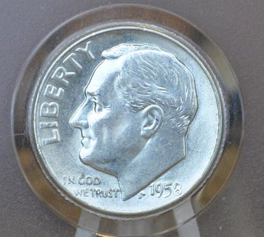 1958 P and D Roosevelt Silver Dimes - Choose Mint and Grade - Roosevelt Dime 1958 P, 1958 D Dime - Circulated & Uncirculated Dimes