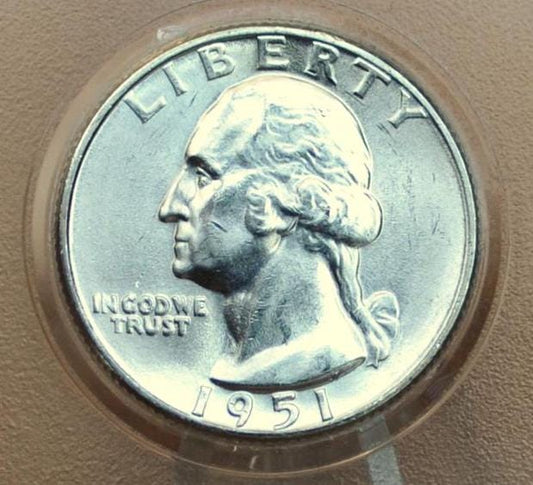 1951 D Washington Silver Quarter - Denver Mint